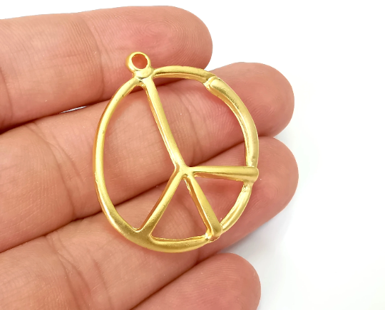 Peace Charms Pendant Gold Plated (37x36mm) G28304