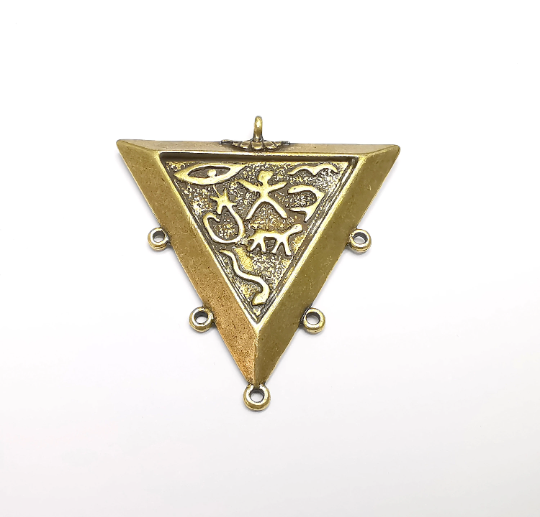 Triangle Pendant Connector, Antique Bronze Plated (59x55mm) G29367