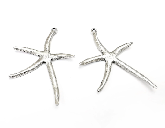 Starfish Charms Antique Silver Plated Charms (52x37mm) G28021