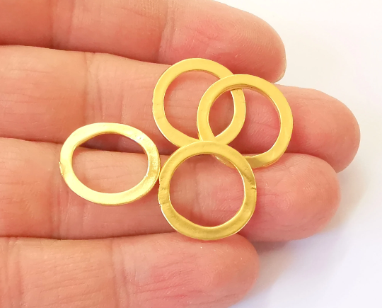 10 Circle hoop findings Gold plated circle findings (18 mm) G24566