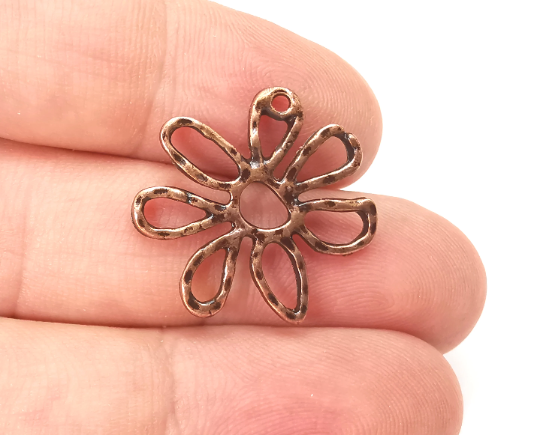 Flower Charms Antique Copper Plated (24x24mm) G28303