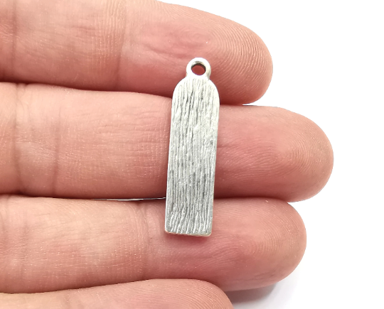 5 Wheat Plant Charms, Antique Silver Plated Charms (29x8mm) G28795