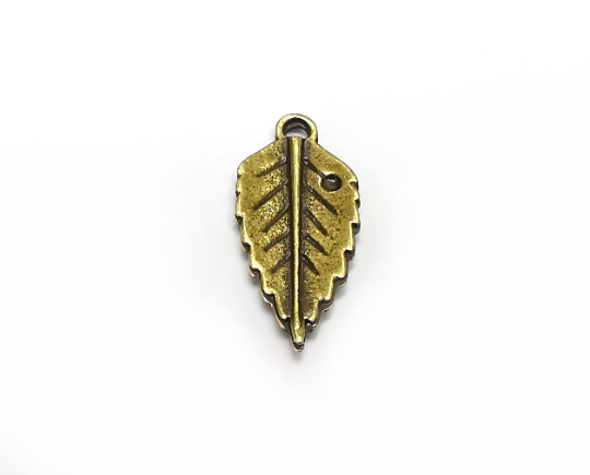 Leaf Charms Antique Bronze Plated Charms (24x11mm) G29816