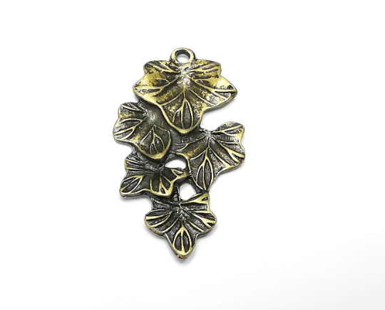 Leaf Leaves Charms Antique Bronze Plated Charms (50x28mm) G28295