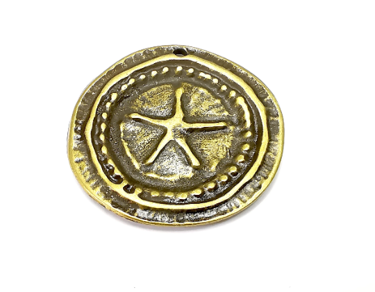 Star Charms Starfish Fossil Charms Antique Bronze Plated (34mm) G28338