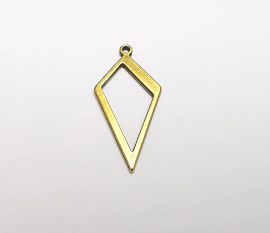 5 Rhombus Charms Antique Bronze Plated Charm, Jewelry Findings, Earring Charms (30x14mm) G29505