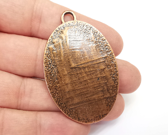 Oval Frame Pendant Blank Antique Copper Plated Pendant (56x36mm) (46x31mm Blank Size) G28079