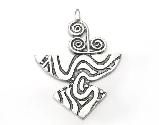 Unique Swirl Charms, Antique Silver Plated (63x46mm) G28759