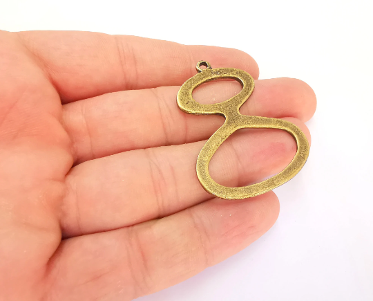 2 Antique Bronze Charms Antique Bronze Plated Charms (46x37mm) G22084