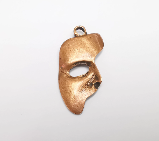 Face Mask Charms Antique Copper Plated Charms (50x24mm) G29572