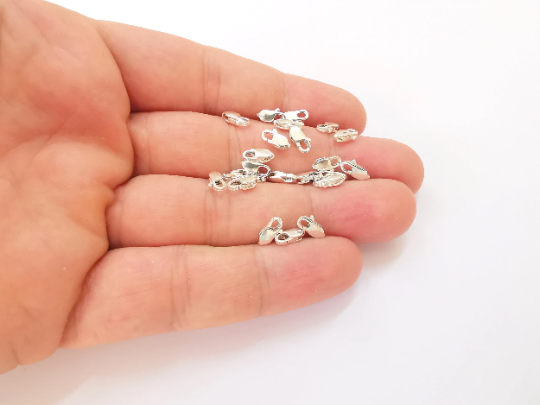 4 Sterling Silver Lobster Clasps 4 Pcs 925 Silver Findings (8x4mm) G30046