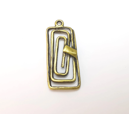 Rectangle Spiral Charms Antique Bronze Plated (41x17mm) G28317