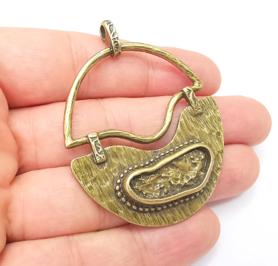 Unique Bronze Pendant Antique Bronze Plated (62x49mm) G28790