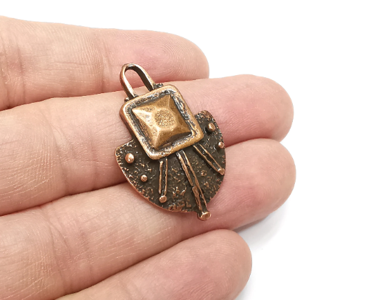 Ethnic Charms, Pendant Antique Copper Plated (35x23mm) G29345