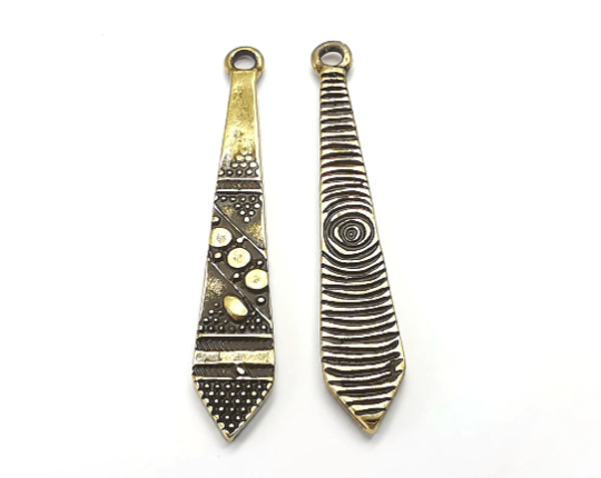 Ethnic Spike Charms Antique Bronze Plated Charms (42x8mm) G28031