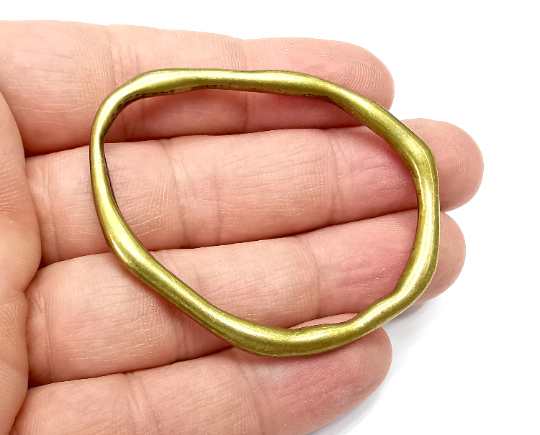 Antique Bronze Drop Connector Antique Bronze Plated Organic Shape Hoop (60x47mm) G29355