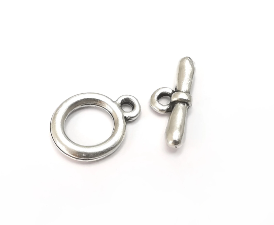 Silver toggle clasps Antique silver plated Toggle clasp findings 17x13mm+20x8mm G28473