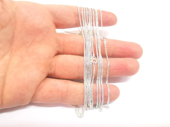 Sterling Silver Soldered Ready Curb Chain 925 Silver Chain Findings (1 mm thickness) G30018