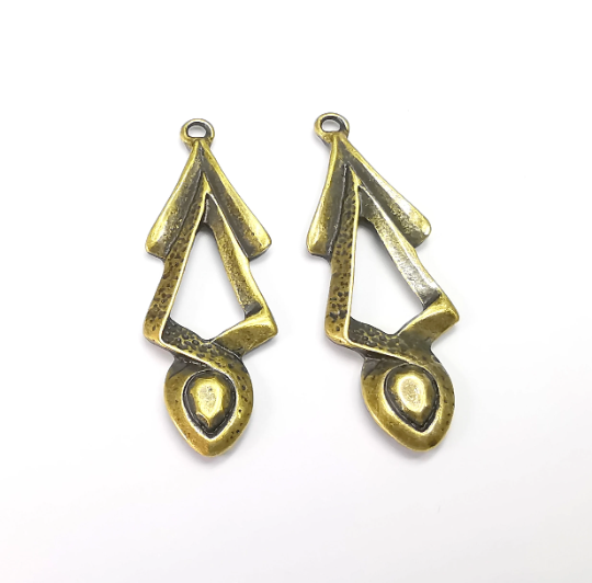 Antique Bronze Unique Charms, Antique Bronze Plated Dangle Charms (48x16mm) G28210