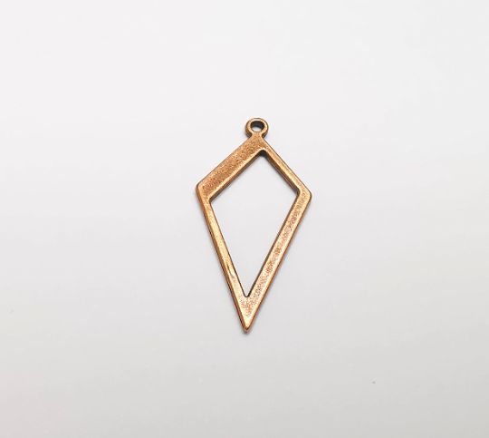 Rhombus Charms Antique Copper Plated Charm, Jewelry Findings, Earring Charms (30x14mm) G29502