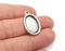 Oval Charm Bezel, Resin Blank, inlay Mounting, Mosaic Pendant Frame, Cabochon Base,Dry Flower Setting,Antique Silver Plated (18x13mm) G28741