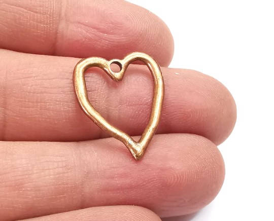 Heart Charms, Antique Copper Plated Charms (23x19mm) G29560