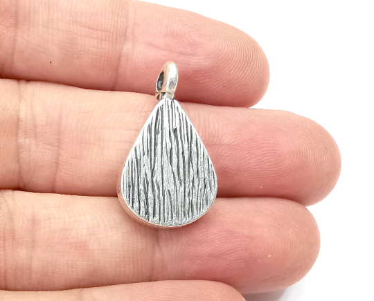 Drop Pendant Blanks, Resin Bezel Bases, Mosaic Mountings, Dry flower Frame, Polymer Clay base, Antique Silver Plated (18x13mm) G28203