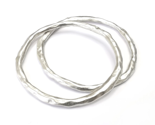 Silver Circle Findings Antique Silver Plated Circle Findings (60mm) G28042