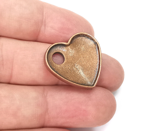 Heart Charms, Antique Copper Plated (24x22mm) G28964