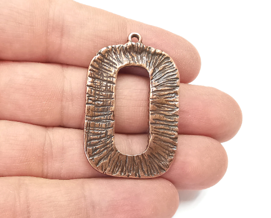 Dotted Oval Balls Charms Antique Copper Plated Charm (43x27mm) G28056