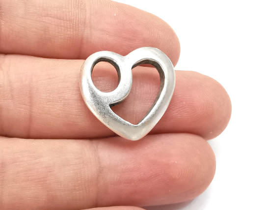 Heart Charms Antique Silver Plated (22x20mm) G28481