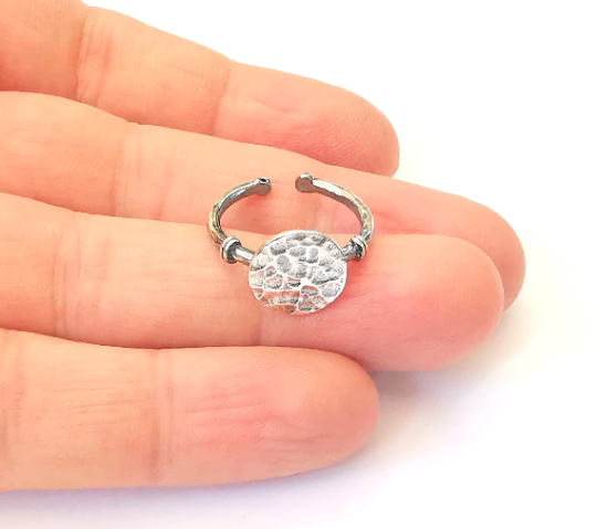 Stamping Ring Blanks, Sterling Silver Engraving Blank, Statement Rings, Adjustable Nameplate Ring, 925 Solid Silver 12mm G30023