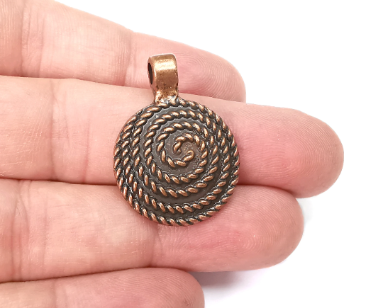 Swirl Charms, Antique Copper Plated (32x23mm) G28966