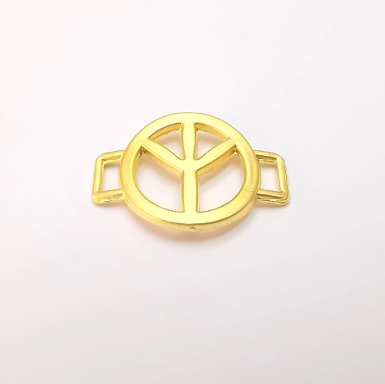Peace Charms, Gold Plated Connector (31x22mm) G28319