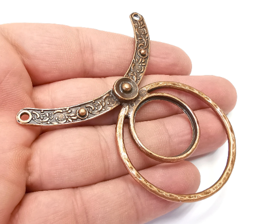 Ethnic Connector Pendant, Antique Copper Plated (68mm) G28780