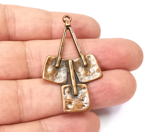 Bunch Charms Antique Copper Plated Charms, Earring Dangle Components (47x27mm) G28436