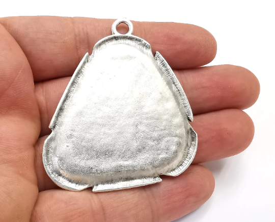 Ethnic Frame Pendant Blank Antique silver plated (40x40mm Blank Size) G28251