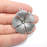 Flower Pendant Charms Antique Silver Plated Charms (42x38mm) G29381