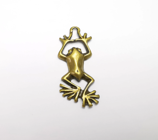 Frog Charms, Dangle Earring, DIY Charms, Antique Bronze Plated Pendant (50x20mm) G29398