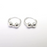 Solid Sterling Silver Earring Hoop Wire with two Ball Bead, Piercing, 925 Silver Earring Hoop Findings (12mm) 1 pair G30406