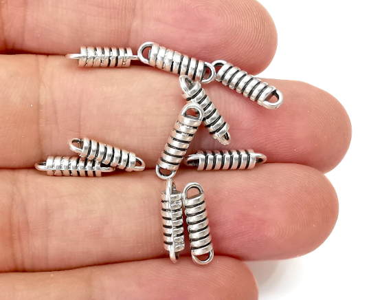 Spirals Swirl Connector Charms Antique Silver Plated (14x4mm) G28221