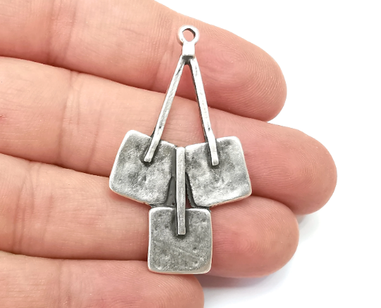 Bunch Charms, Antique Silver Plated (47x27mm) G28749