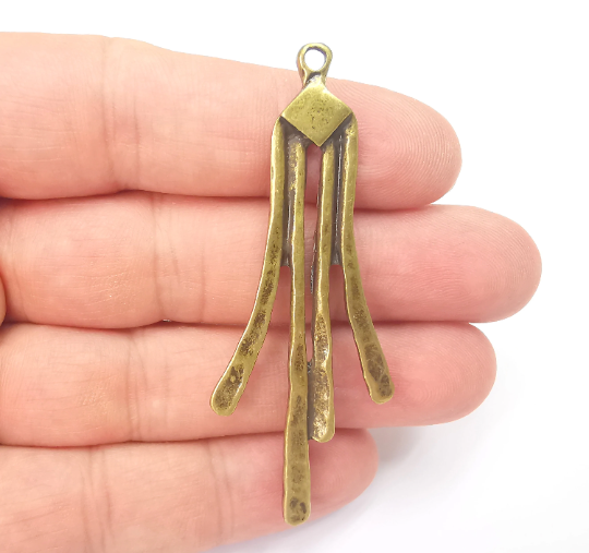 Antique Bronze Unique Dangle Charms Pendant, Antique Bronze Plated DIY Charms (68x26mm) G28267