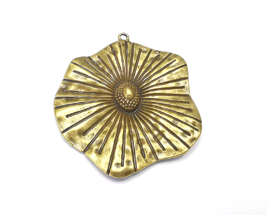 Flower Pendant Charms Antique Bronze Plated Charms (66x58mm) G28805