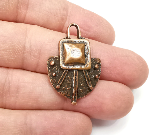 Ethnic Charms, Pendant Antique Copper Plated (35x23mm) G29345
