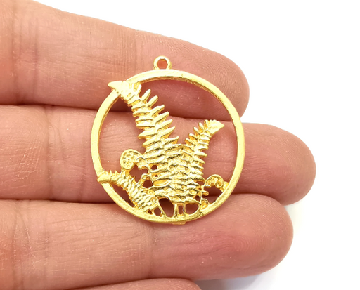 Fern Charms Gold Plated Charms (34x31mm) G28044