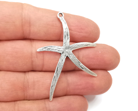 Starfish Charms Antique Silver Plated Charms (52x37mm) G28021