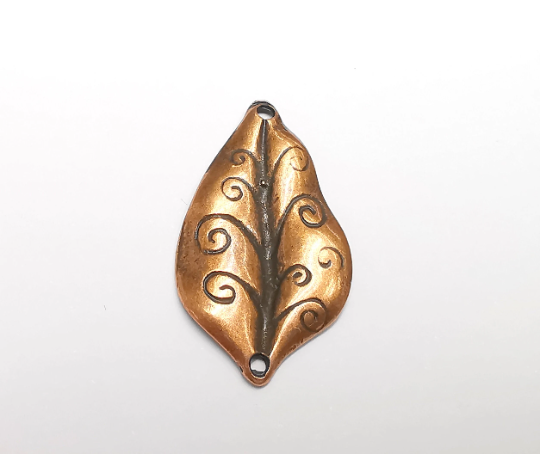 Copper Leaf Charms Antique Copper Plated Charms (36x21mm) G29547