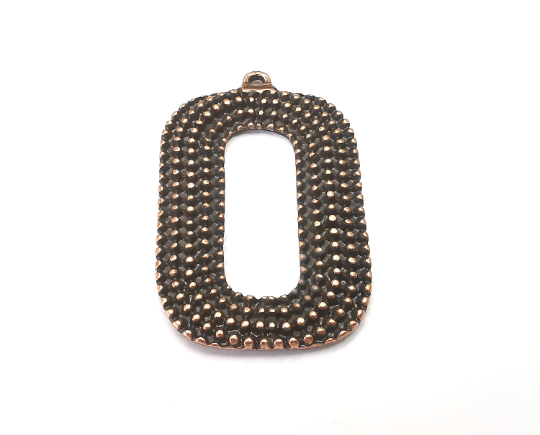 Dotted Oval Balls Charms Antique Copper Plated Charm (43x27mm) G28056