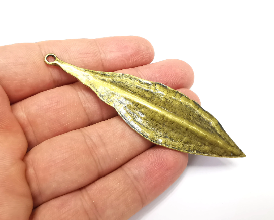 Leaf Pendant Antique Bronze Plated Pendants (90x26mm) G28337